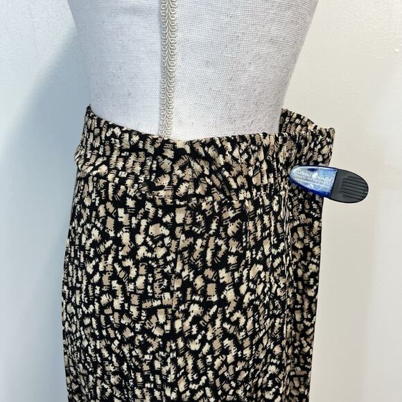 Coldwater Creek Womens Skirt Small Black Brown Slinky Stretch Long Modest A Line - Picture 5 of 8